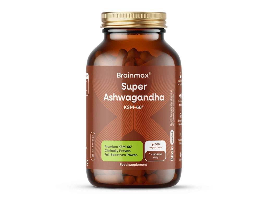 BrainMax Ashwagandha KSM-66, 100 kapslí